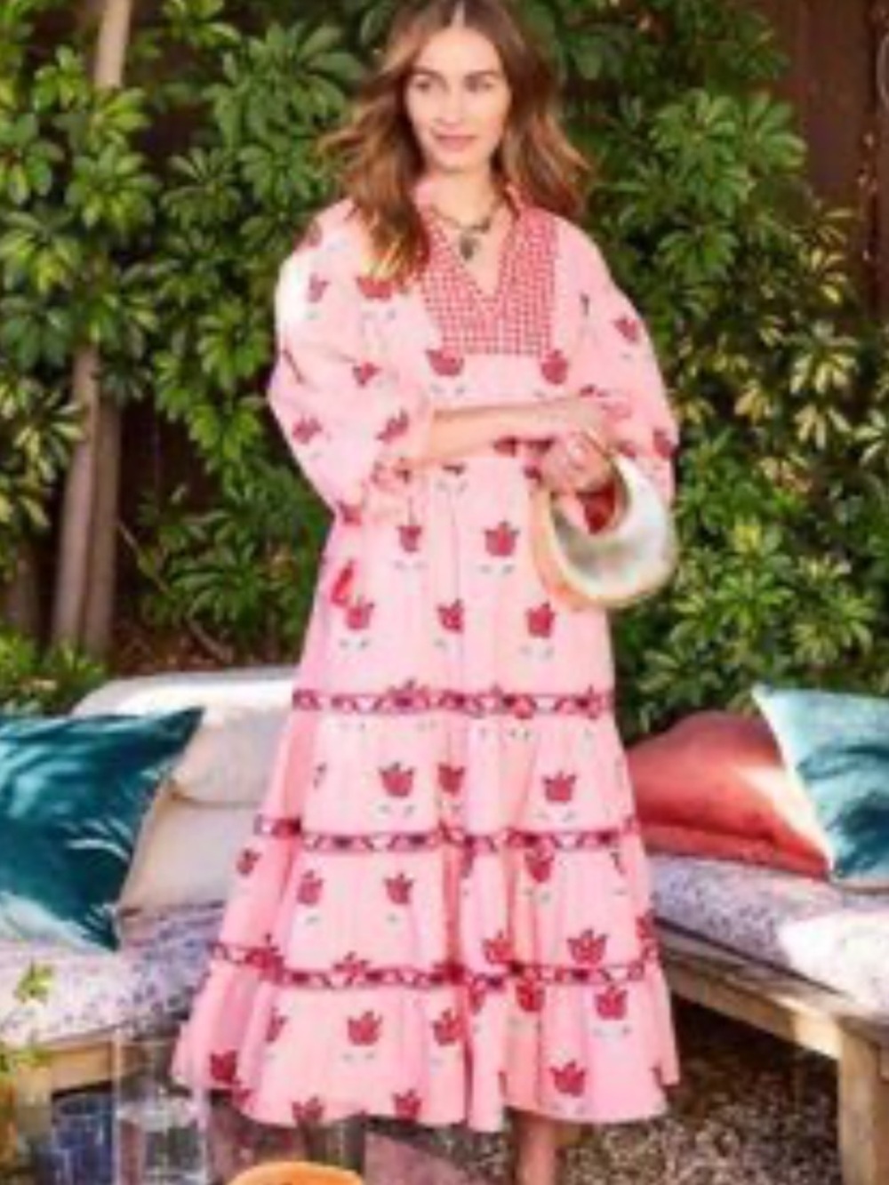 NWT Printfresh Women’s Tulip Bloom Coconut Cafe Dress in French Pink Size Small